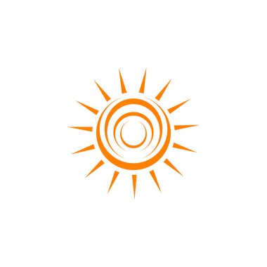 Güneş logosu tasarım vektör şablonu