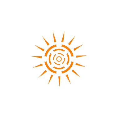 Güneş logosu tasarım vektör şablonu