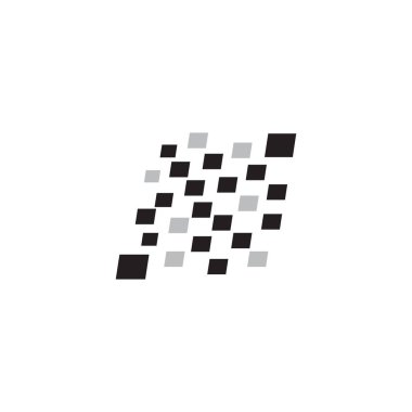 Yarış bayrağı logo tasarım şablonu