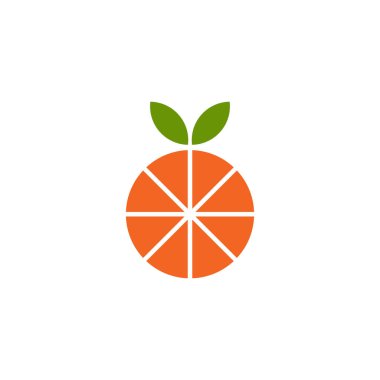 Turuncu meyve simgesi logo tasarım şablonu