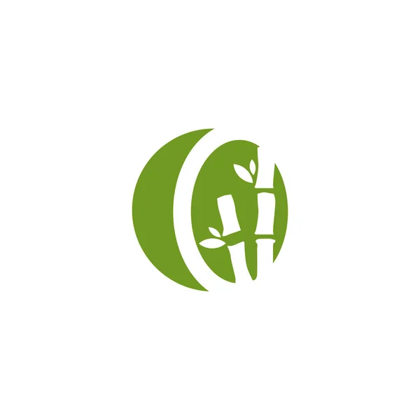 Bamboe boom pictogram logo ontwerp vector template — Stockvector