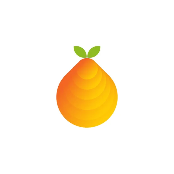 Plantilla de diseño de logotipo icono de fruta naranja — Vector de stock