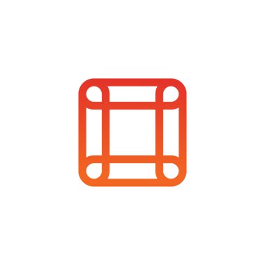 Kare şeklindeki simge logo tasarım şablonu