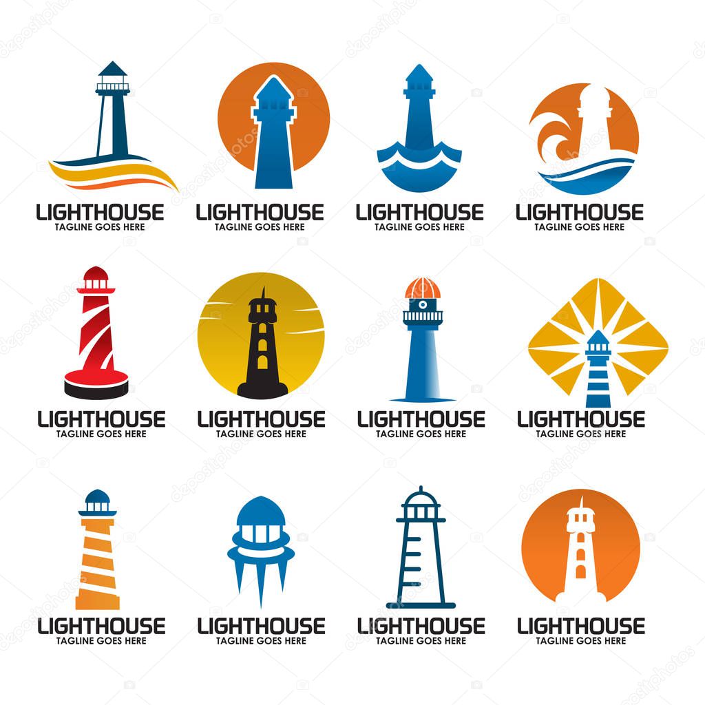 Light house icon logo design vector template