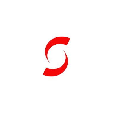S harfi ilk simge logo tasarım şablonu