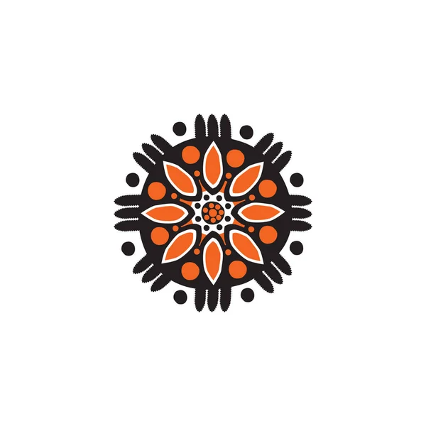 Aboriginal art pöttyök festmény ikon logó design sablon — Stock Vector