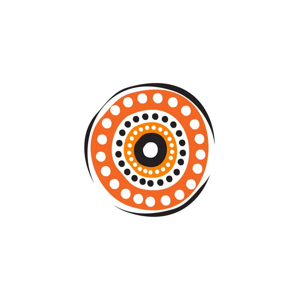 Aboriginal art dots schilderij pictogram logo ontwerp sjabloon — Stockvector