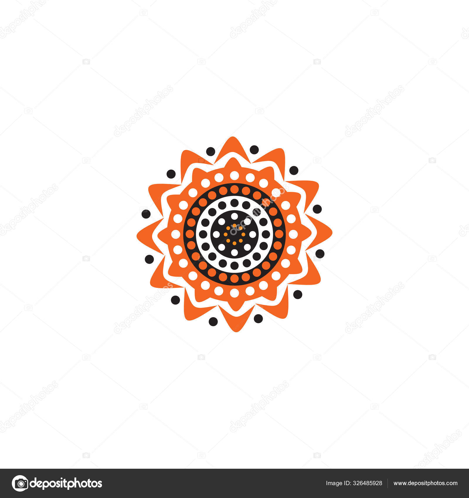 Aboriginal Art Dots Painting Icon Logo Design Vector Template Stock Vector C Doublerdesign 326485928