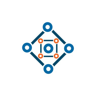 Atom zinciri logo tasarım şablonu