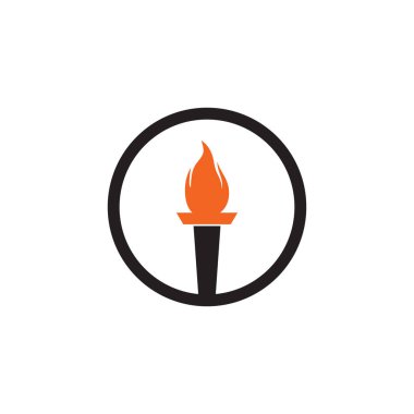 Meşale simgesi logo tasarım şablonu