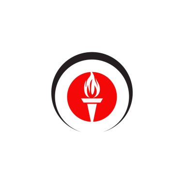 Meşale simgesi logo tasarım şablonu