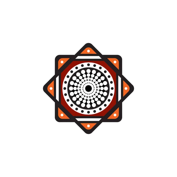 Aboriginal art tečky malování ikony logo design vektorové šablony — Stockový vektor