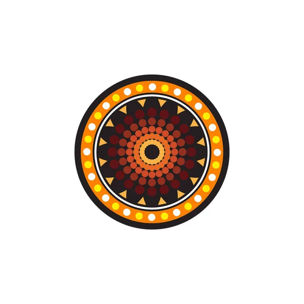 Aboriginal art tečky malování ikony logo design vektorové šablony — Stockový vektor