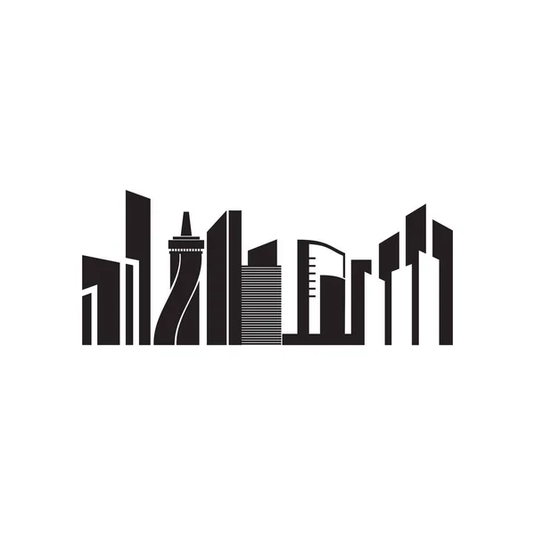 Plantilla vectorial de diseño de logotipo de ilustración de paisaje urbano — Vector de stock