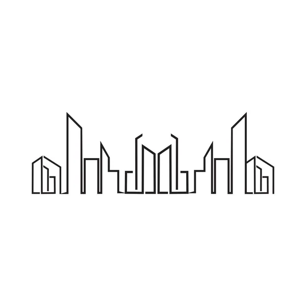 City scape illustration logo design vektor mall — Stock vektor