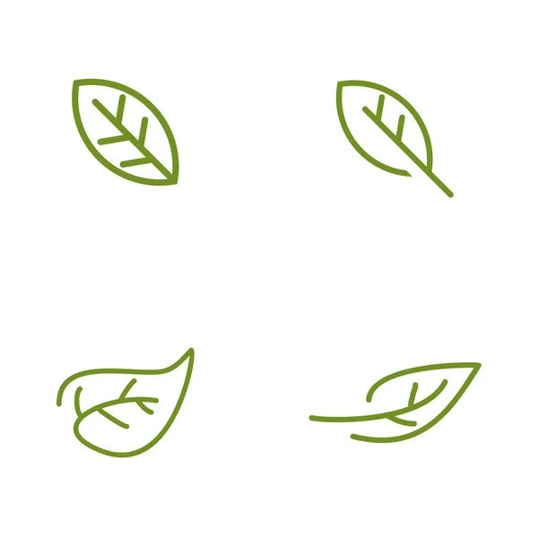 Hoja verde icono logotipo diseño vector ilustración plantilla — Vector de stock