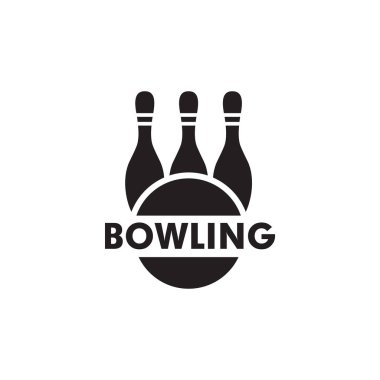 Bowling spor simgesi logo tasarım vektör şablonu