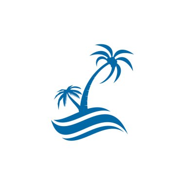 Hindistan cevizi ağacı simgesi logo tasarım şablonu