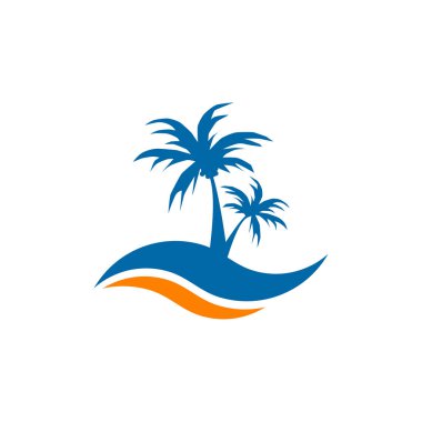 Hindistan cevizi ağacı simgesi logo tasarım şablonu