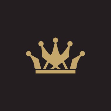 Lüks taç simgesi logo tasarım şablonu