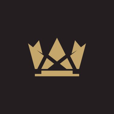 Lüks taç simgesi logo tasarım şablonu