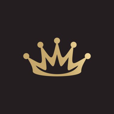 Lüks taç simgesi logo tasarım şablonu