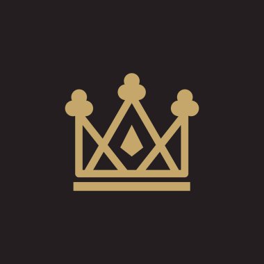 Lüks taç simgesi logo tasarım şablonu