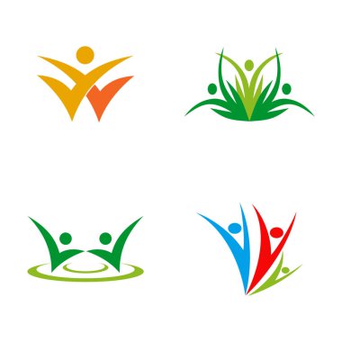 İnsan karakter simgesi logo tasarım şablonu