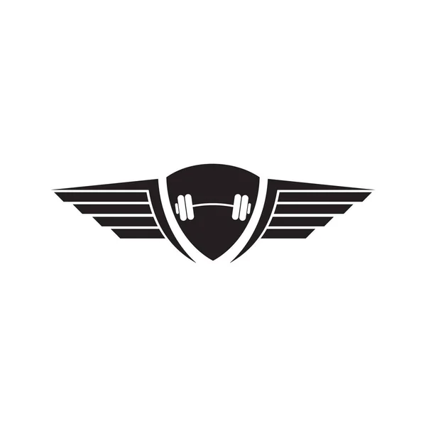 Fitness en gym logo design met behulp van barbel icon vector templa — Stockvector