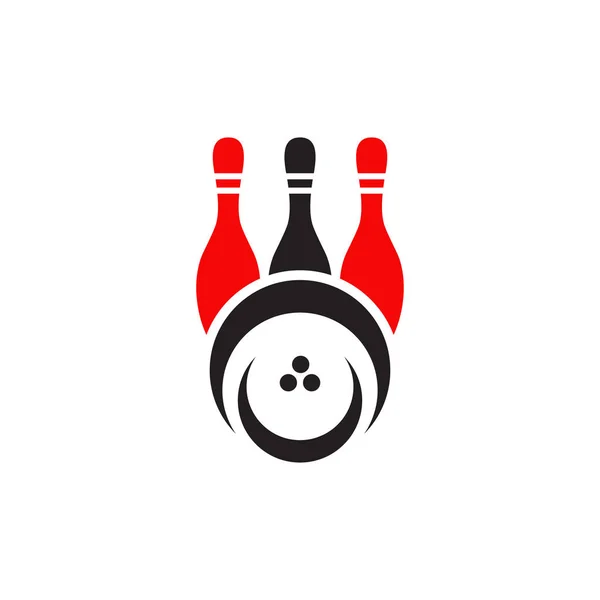 Bowling deporte icono logotipo diseño vector plantilla — Vector de stock