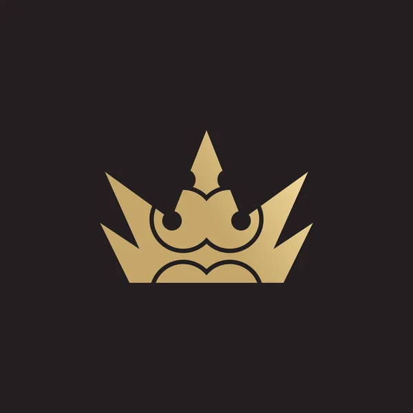 Icono de la corona de lujo logo diseño vector plantilla — Vector de stock