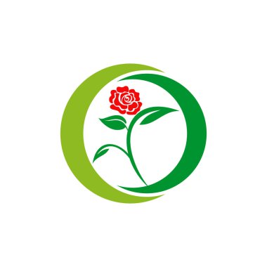 Gül simgesi logo tasarım vektör şablonu