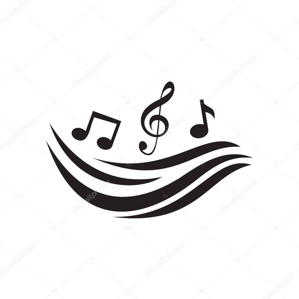 Music note symphony icon logo design inspiration vector template