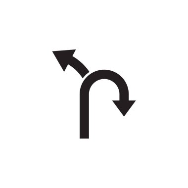 Ok yolu yol simgesi logo tasarım şablonu