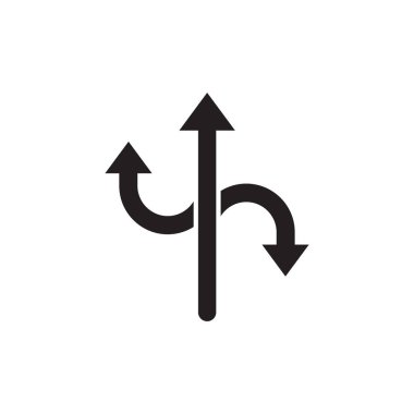 Ok yolu yol simgesi logo tasarım şablonu