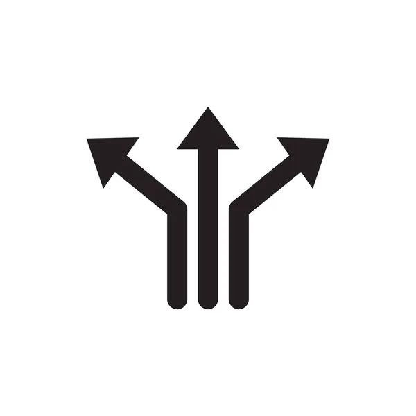 Forma de flecha camino icono logotipo diseño vector plantilla — Vector de stock
