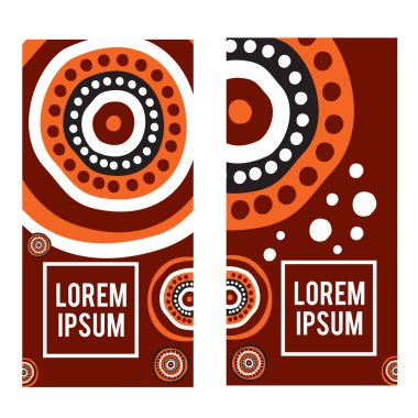 Aborjin sanat arkaplan simgesi logo şablonu