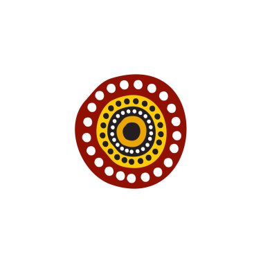 Aborjin sanat noktaları simge logosu tasarımı boyuyor