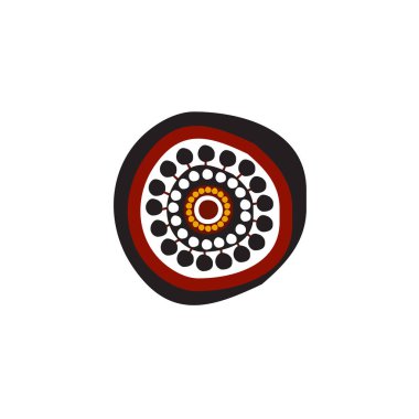 Aborjin sanat noktaları simge logosu tasarımı boyuyor