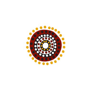 Aborjin sanat noktaları simge logosu tasarımı boyuyor