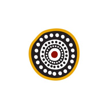 Aborjin sanat noktaları simge logosu tasarımı boyuyor