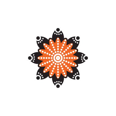 Aborjin sanat noktaları simge logosu tasarımı boyuyor