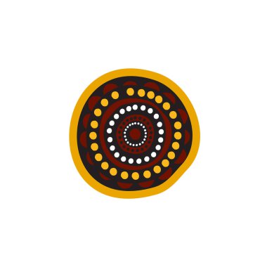 Aborjin sanat noktaları simge logosu tasarımı boyuyor