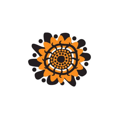 Aborjin sanat noktaları simge logosu tasarımı boyuyor