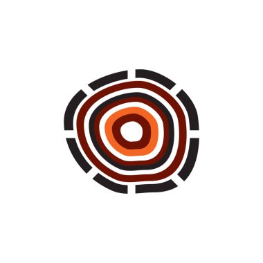 Aborjin sanat noktaları simge logosu tasarımı boyuyor