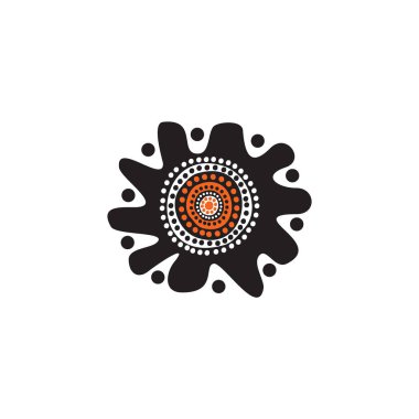 Aborjin sanat noktaları simge logosu tasarımı boyuyor