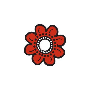 Aborjin sanat noktaları simge logosu tasarımı boyuyor