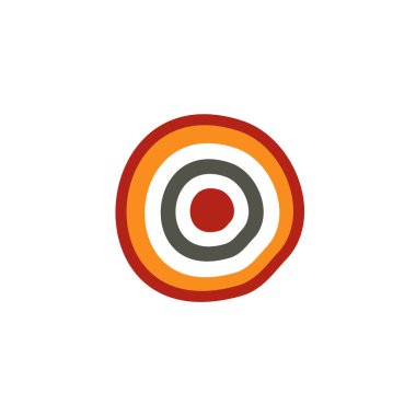 Aborjin sanat noktaları simge logosu tasarımı boyuyor