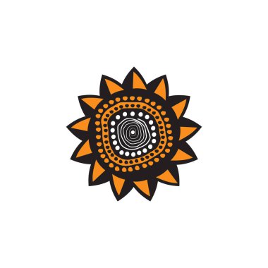 Aborjin sanat noktaları simge logosu tasarımı boyuyor