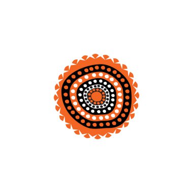 Aborjin sanat noktaları simge logosu tasarımı boyuyor